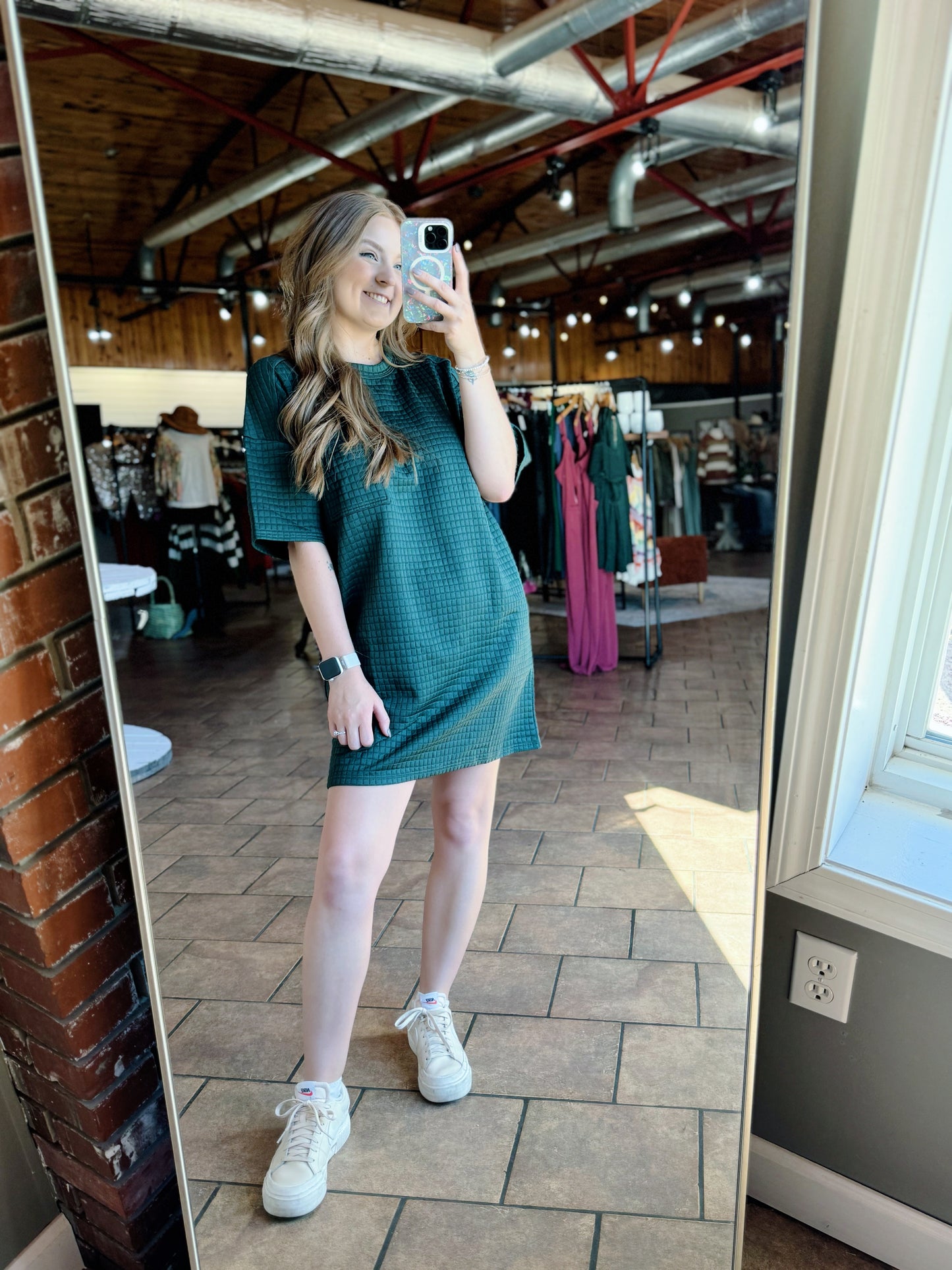 Green Quilted Dress
