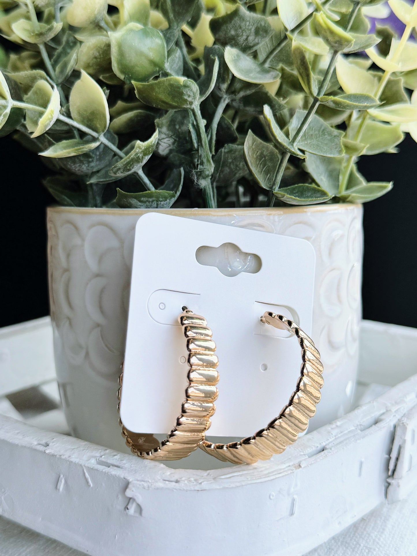 Gold Rigid Hoop Earrings