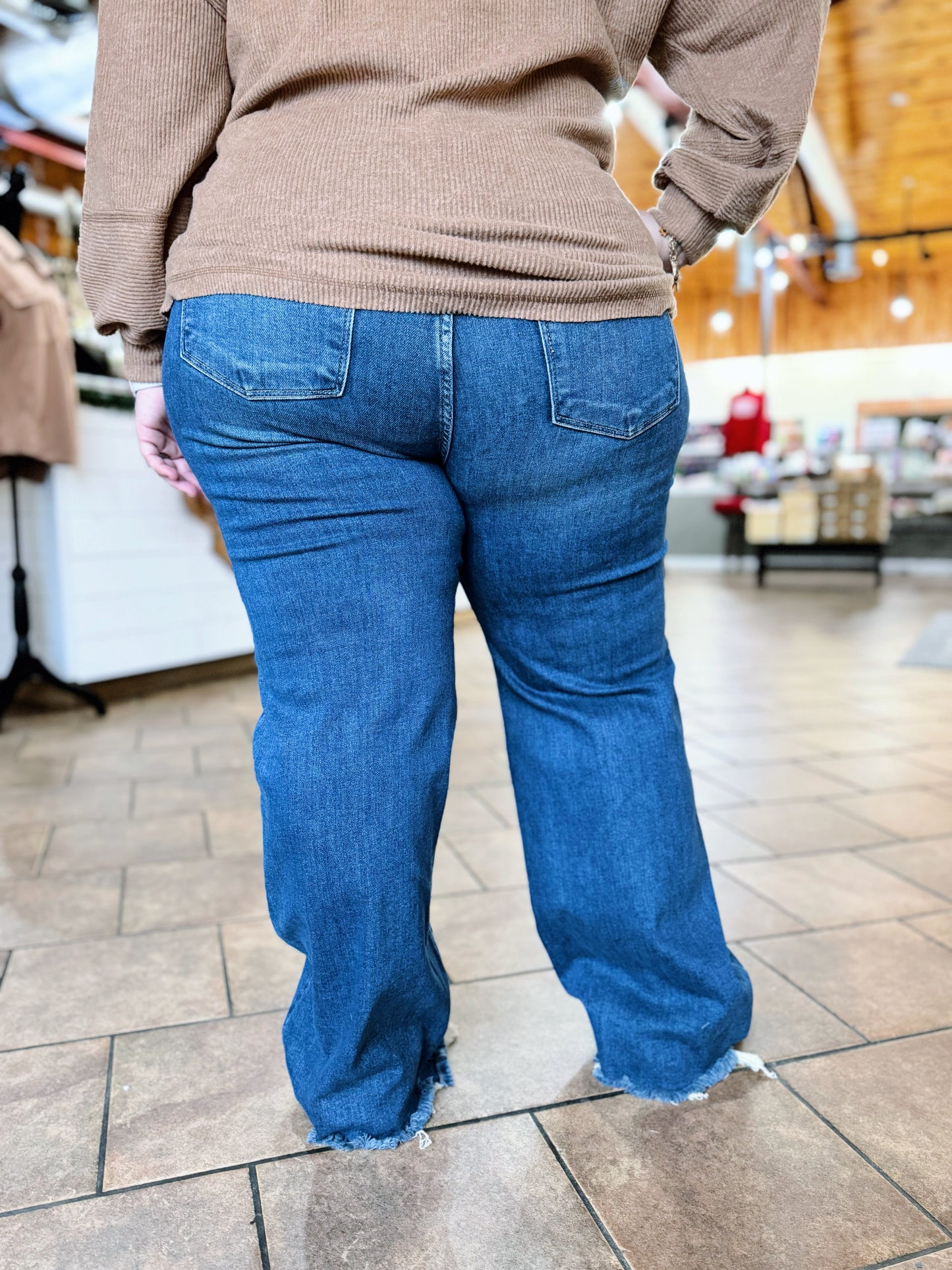 Curvy Lauren's High Rise Step Hem Jeans