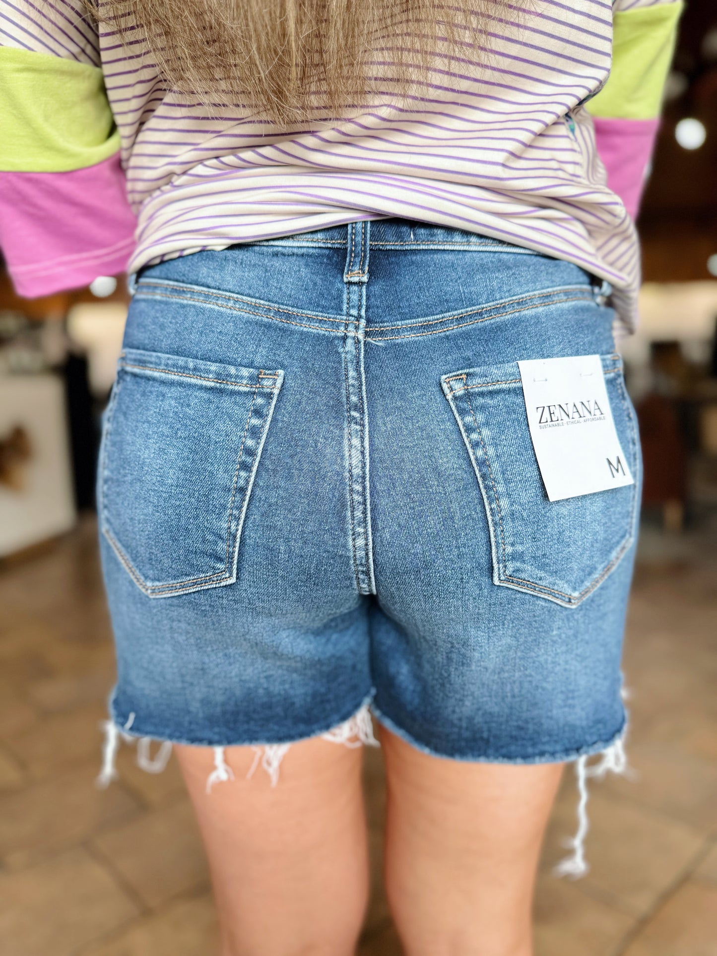 Keke's Raw Hem Denim Shorts
