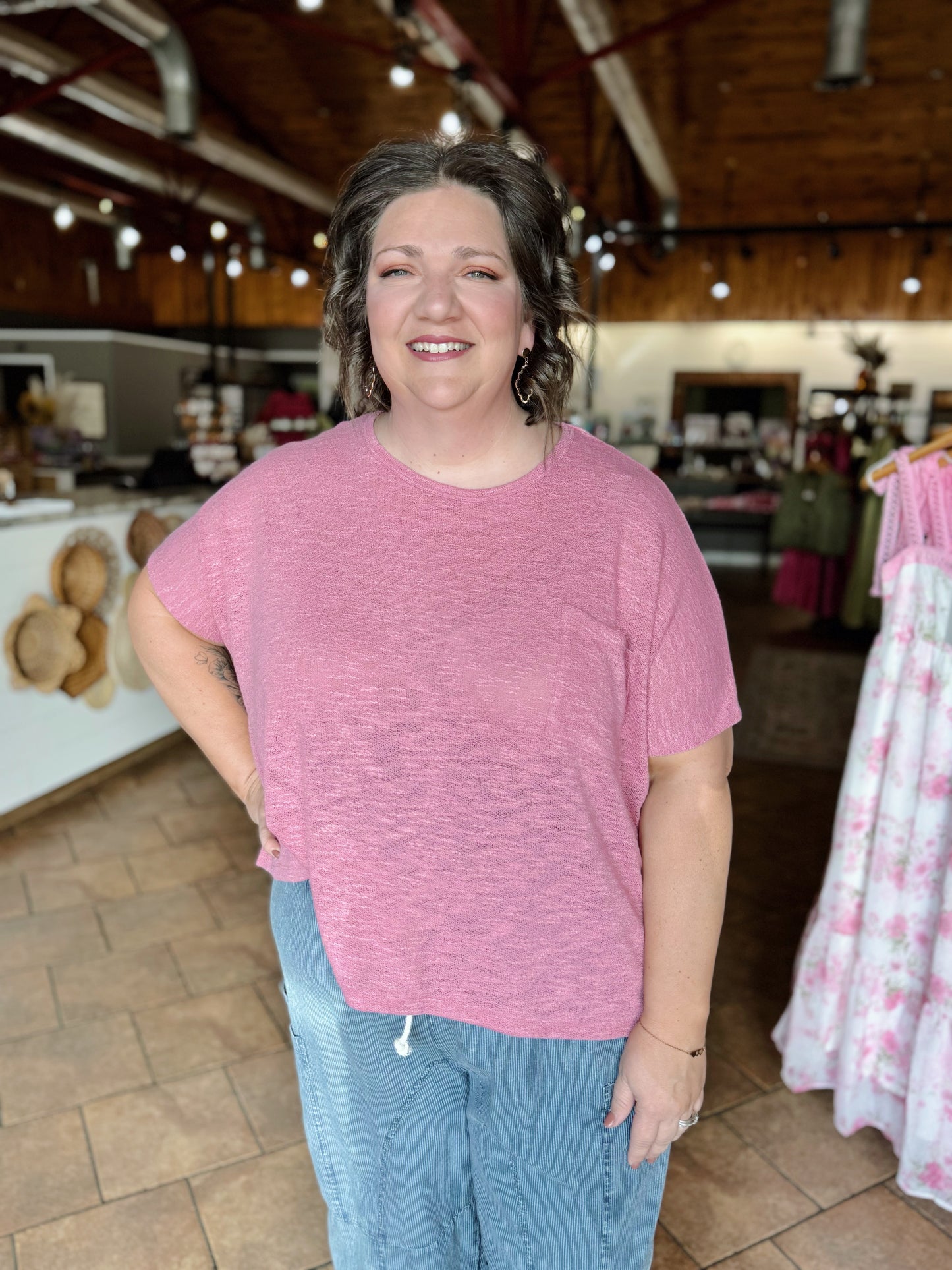 Curvy Basic Drop Shoulder Top