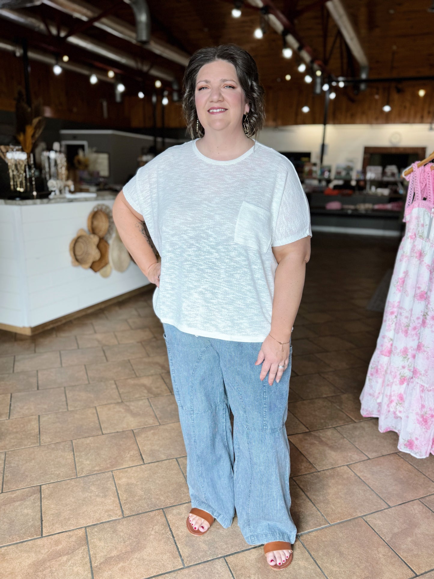 Curvy Basic Drop Shoulder Top