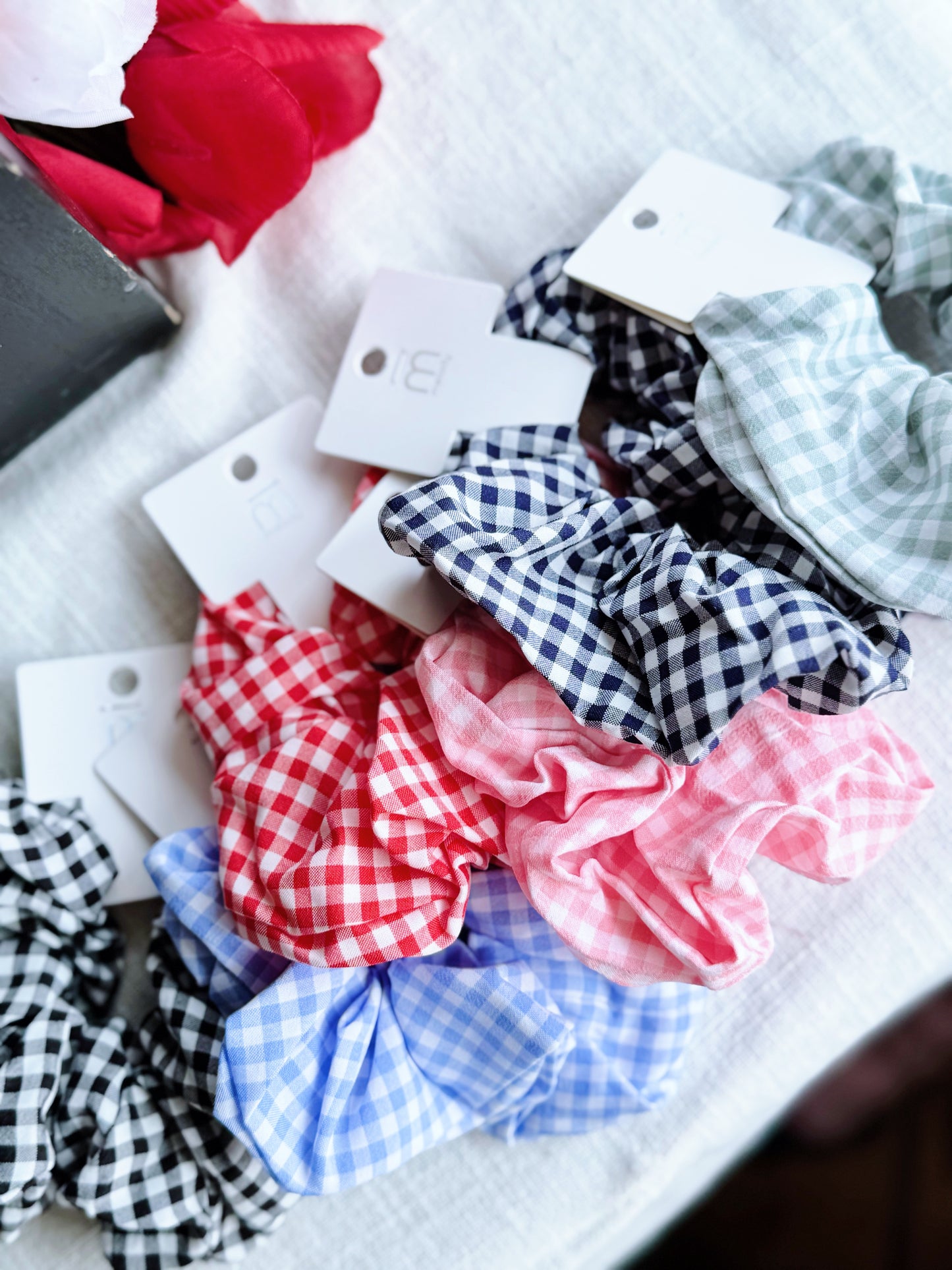 Gingham Large Hair Scrunchy