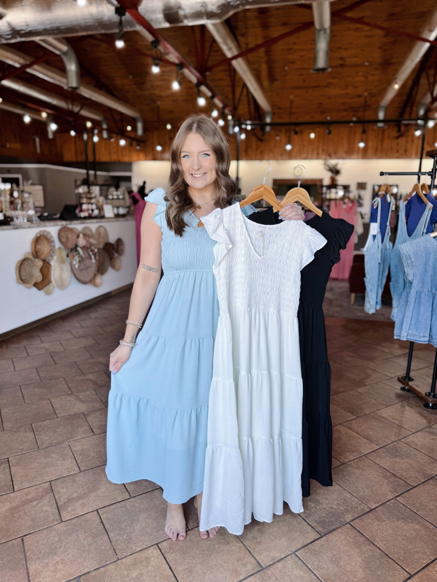 Flutter Sleeve Midi Dress
