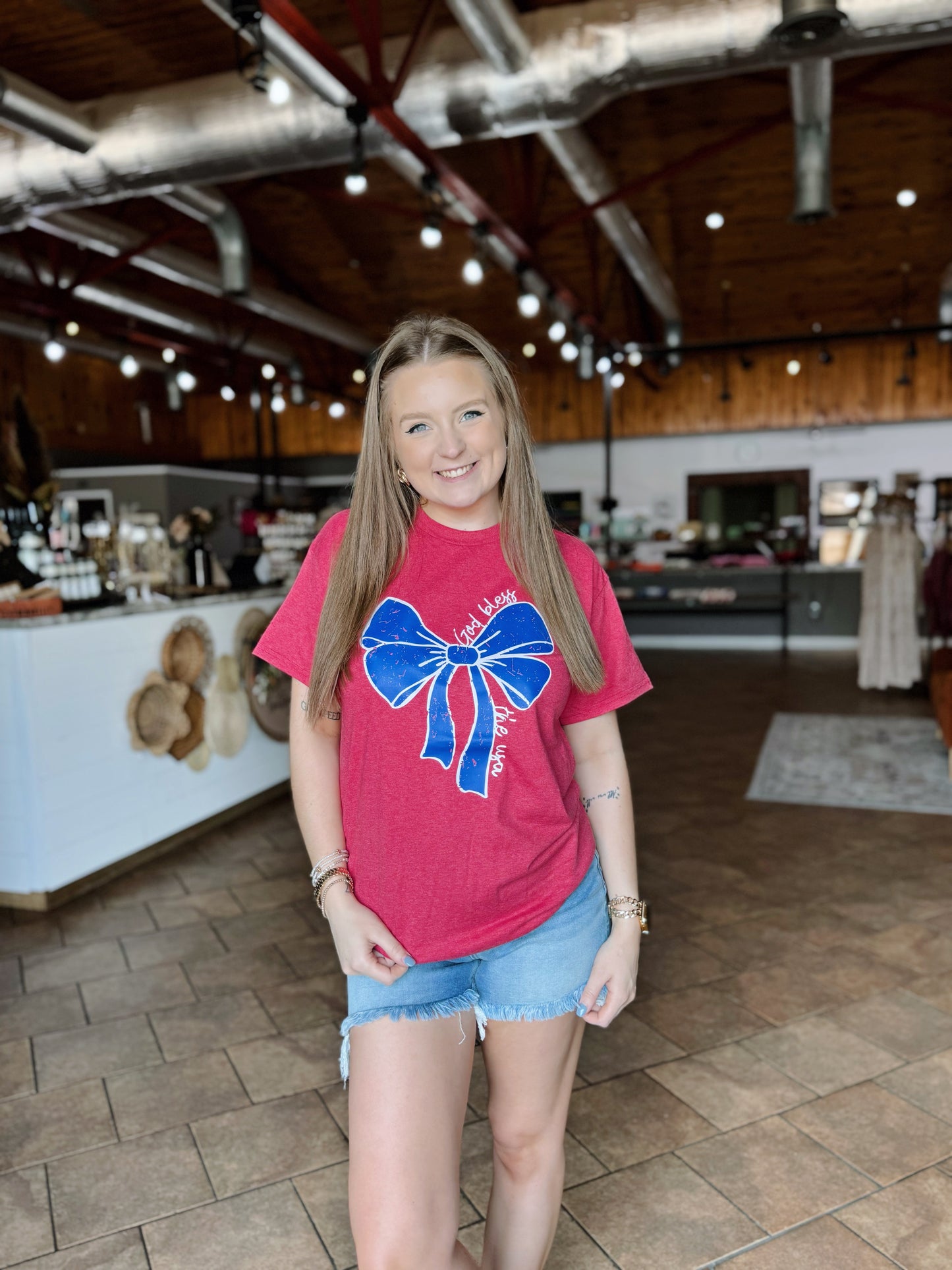 God Bless The USA Bow Tee