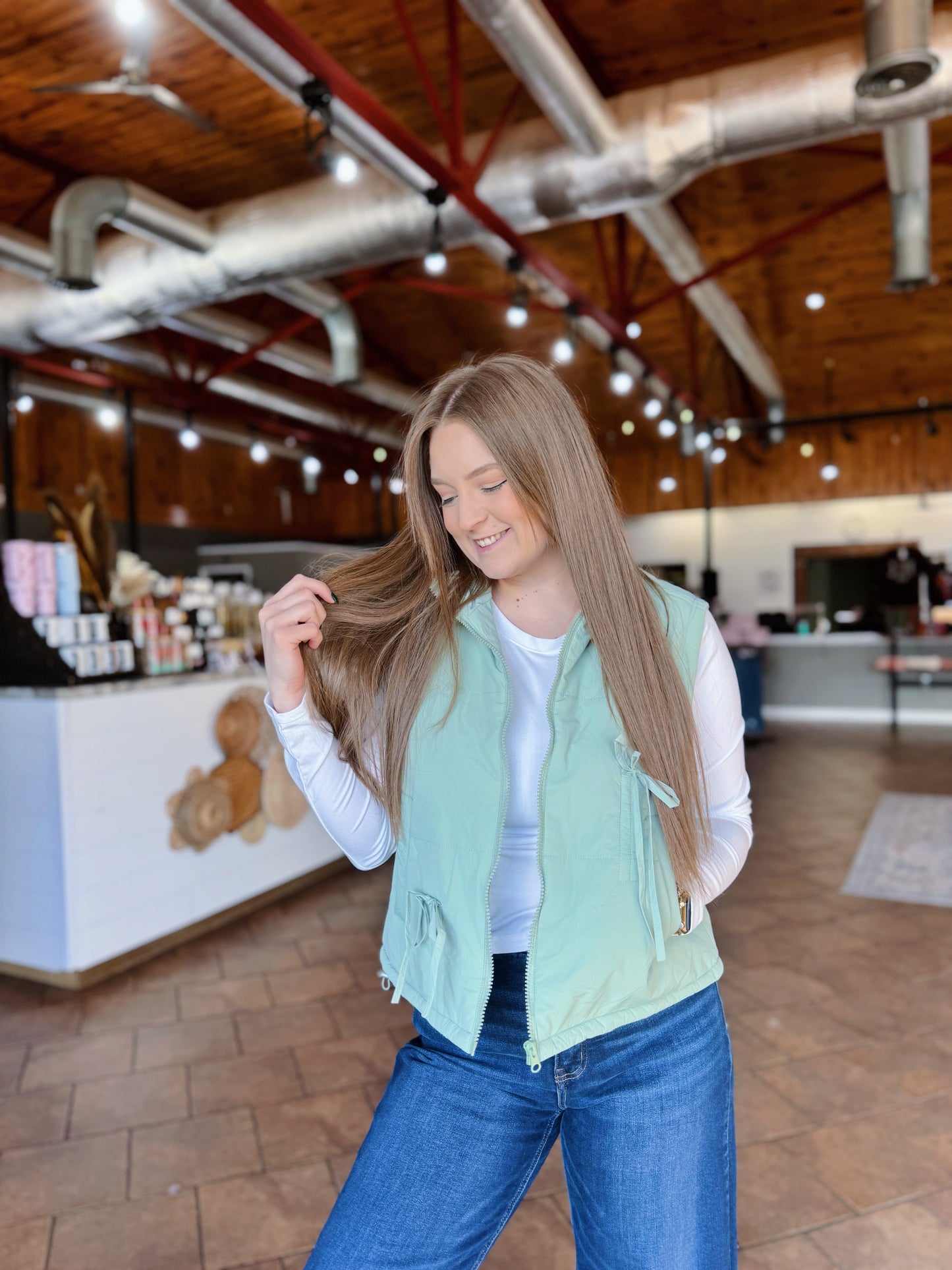 Sage Bow Detail Vest