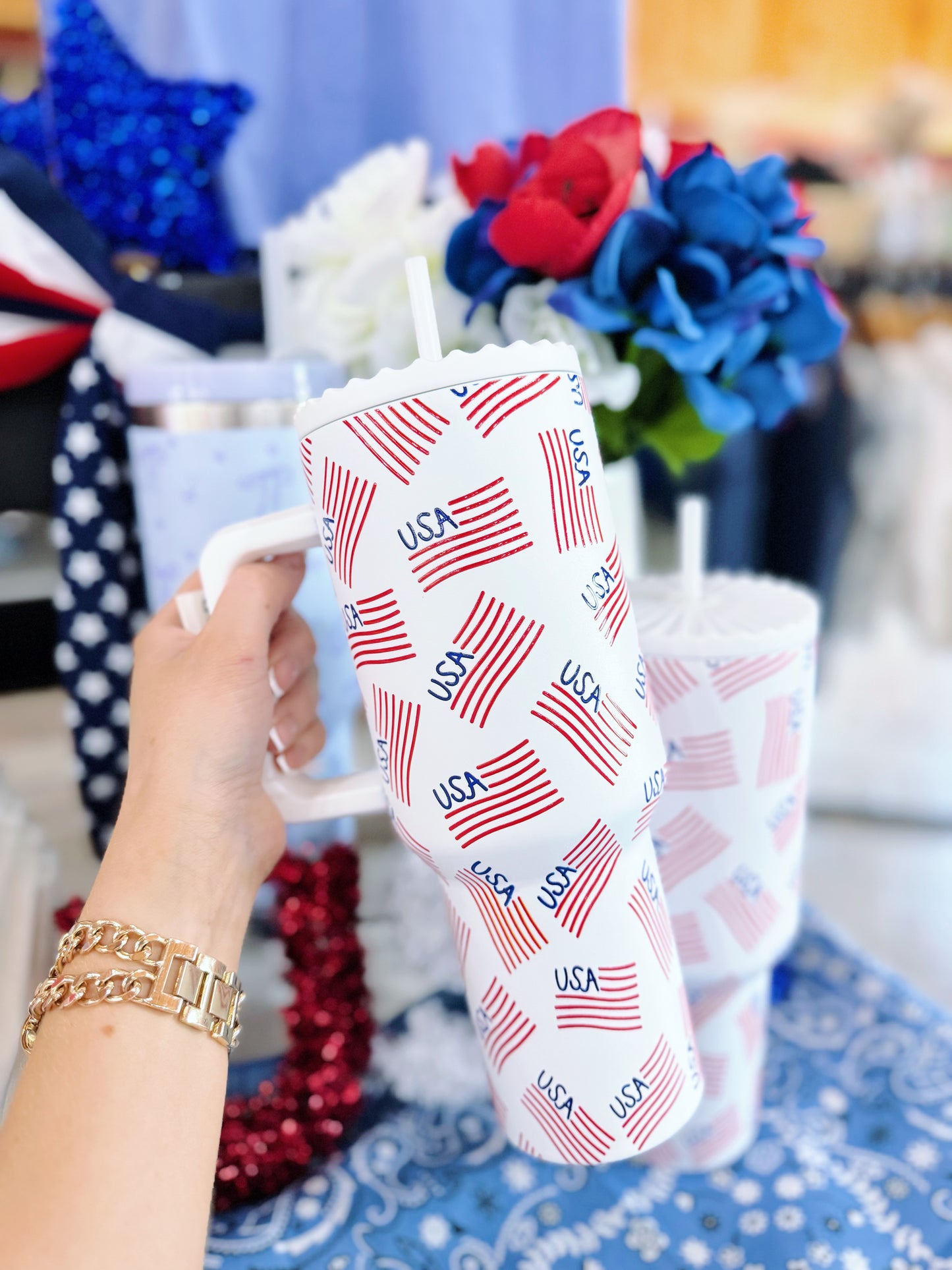 USA Flag Tumbler