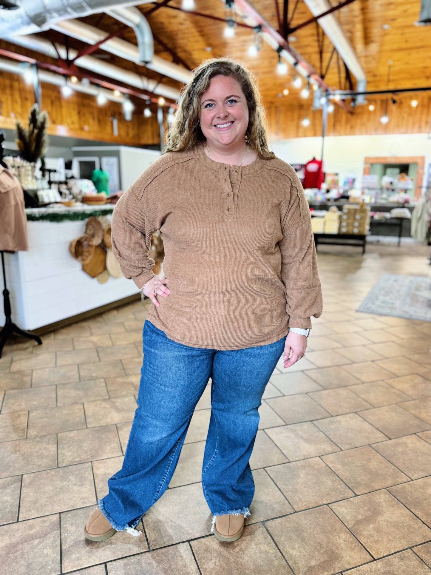 Curvy Lauren's High Rise Step Hem Jeans