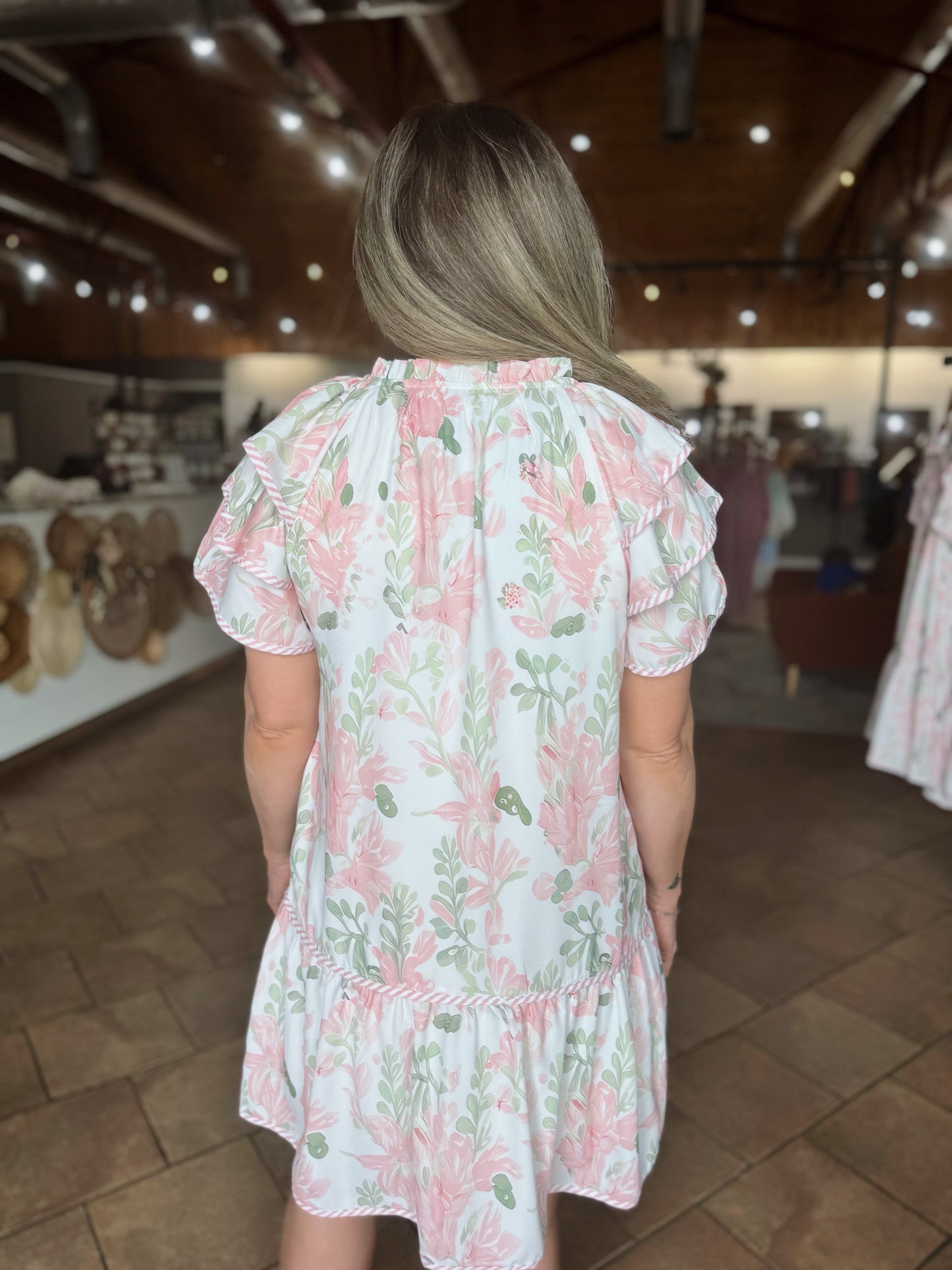Pink Spring Floral Dress