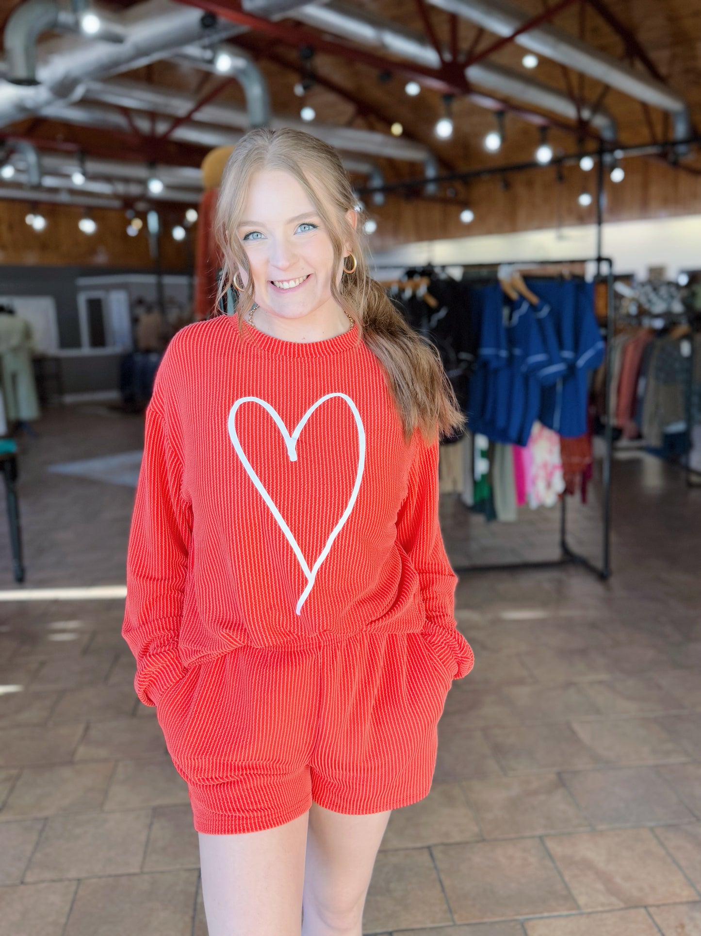 Ribbed Heart Lounge Set