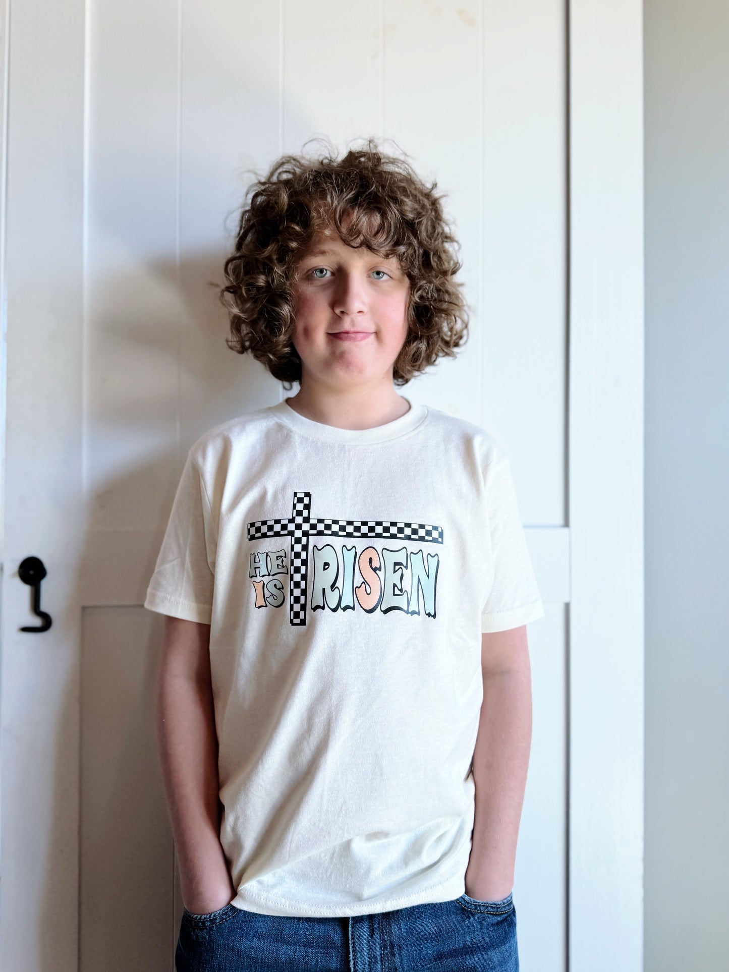 Youth He Is Risen Checkered Tee