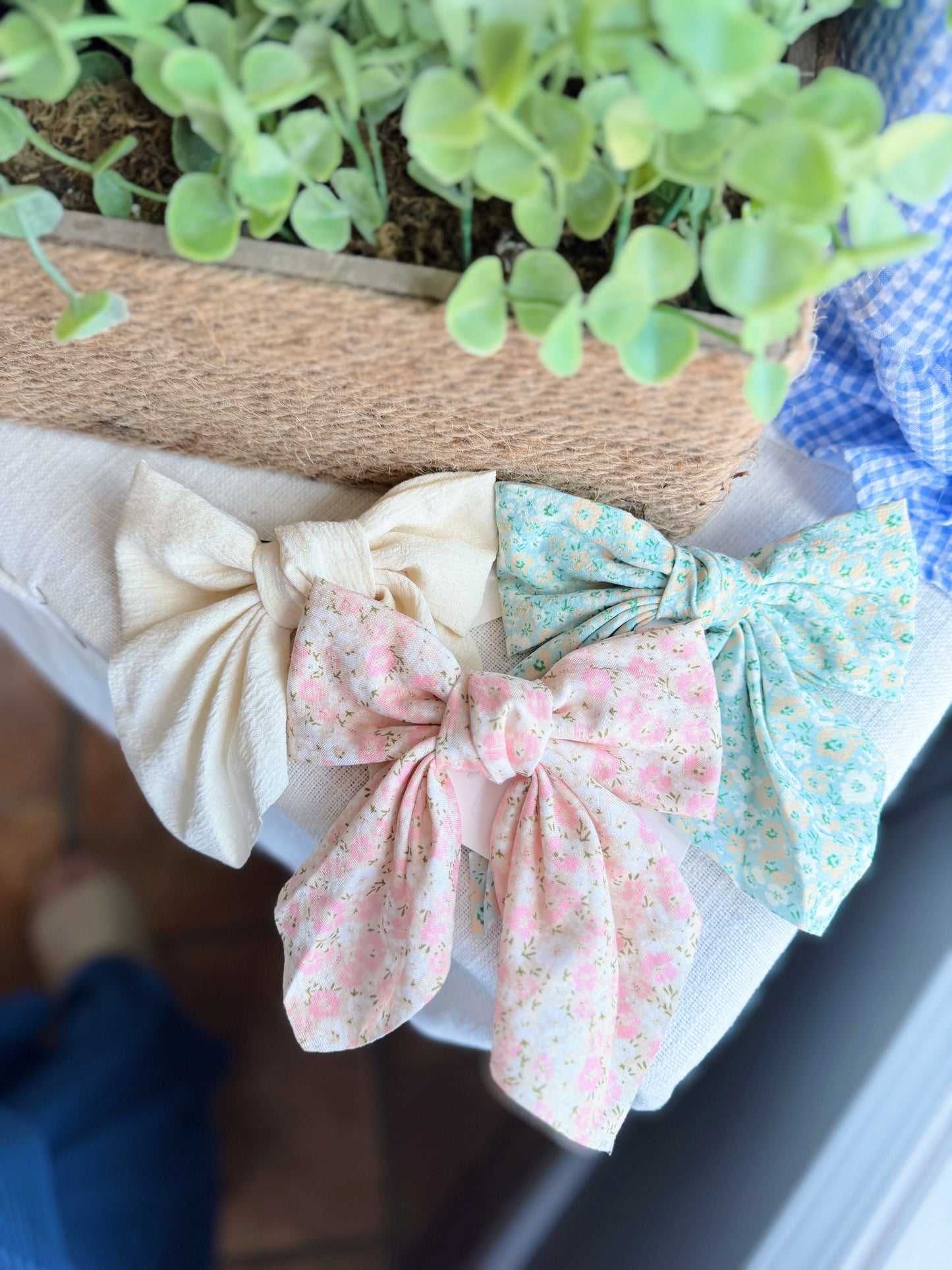 Ditsy Floral Bow Clips