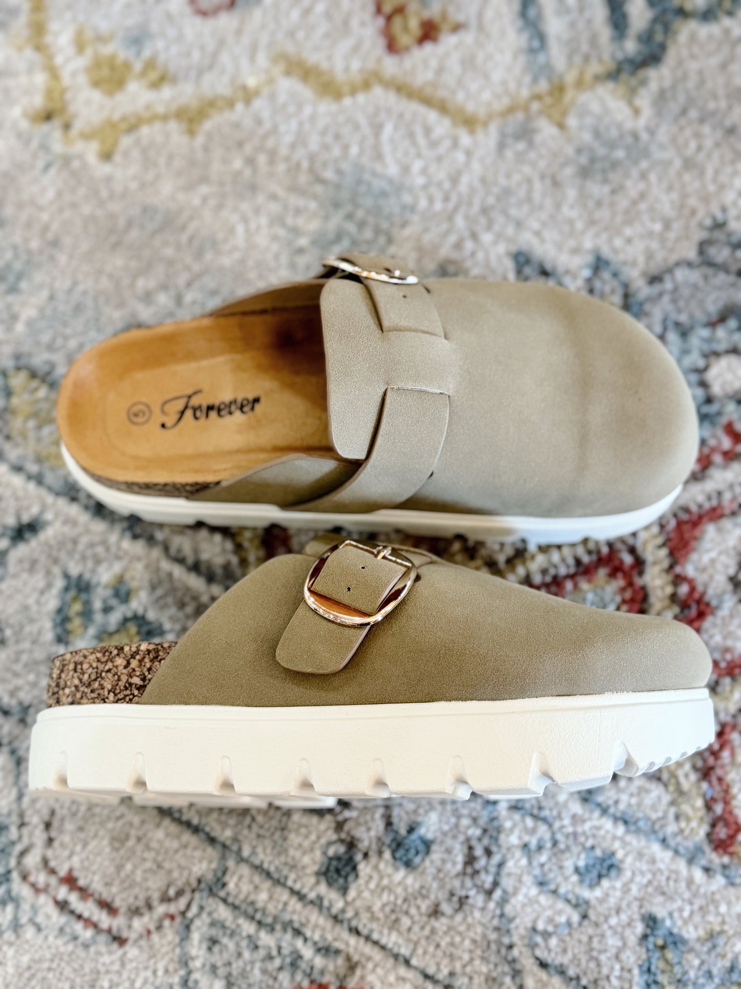 Taupe Platform Clogs