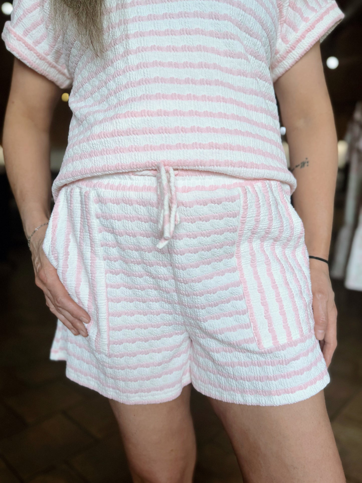 Pink Striped Lounge Set