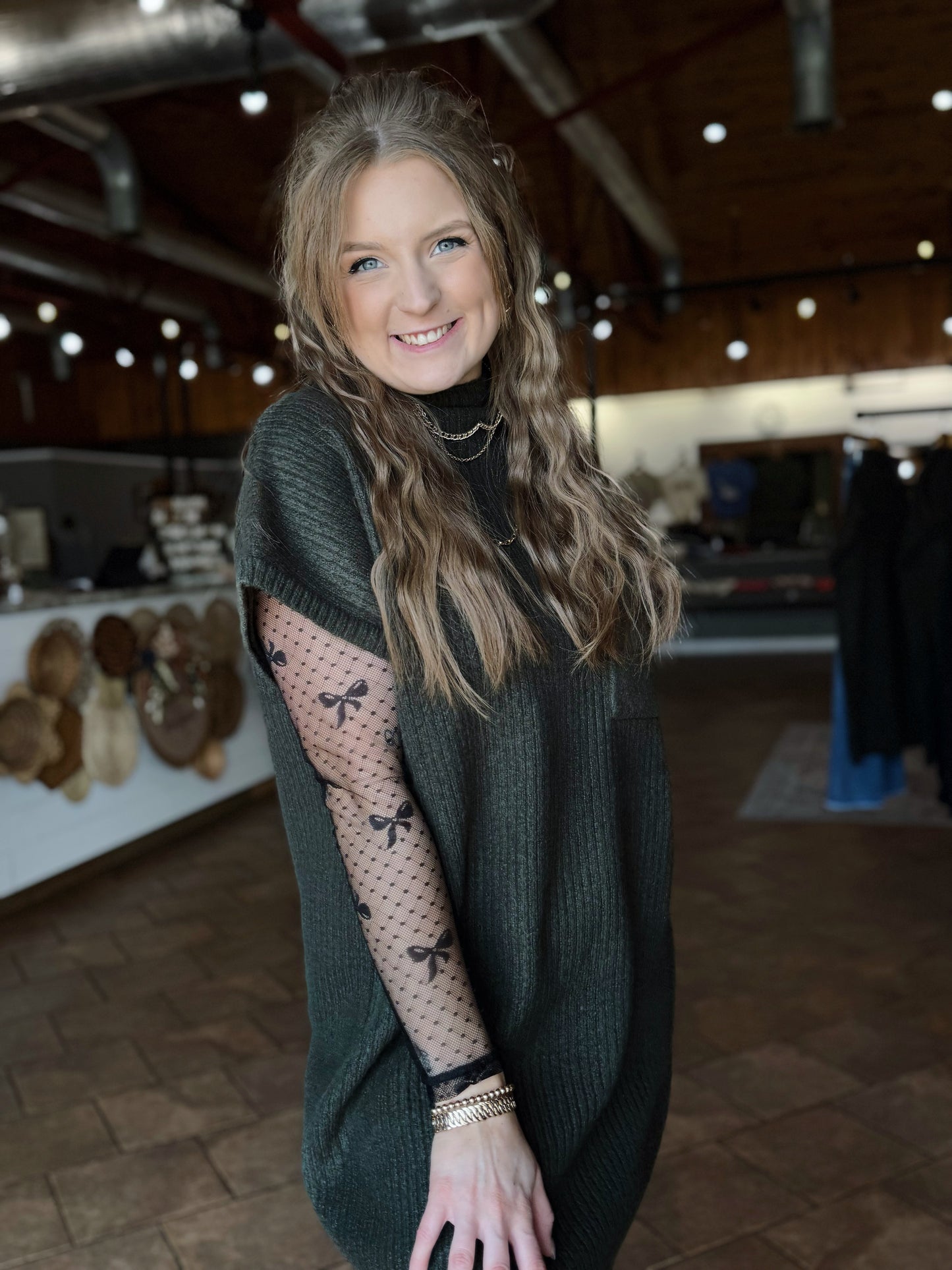 Black Bow Embellished Lace Top