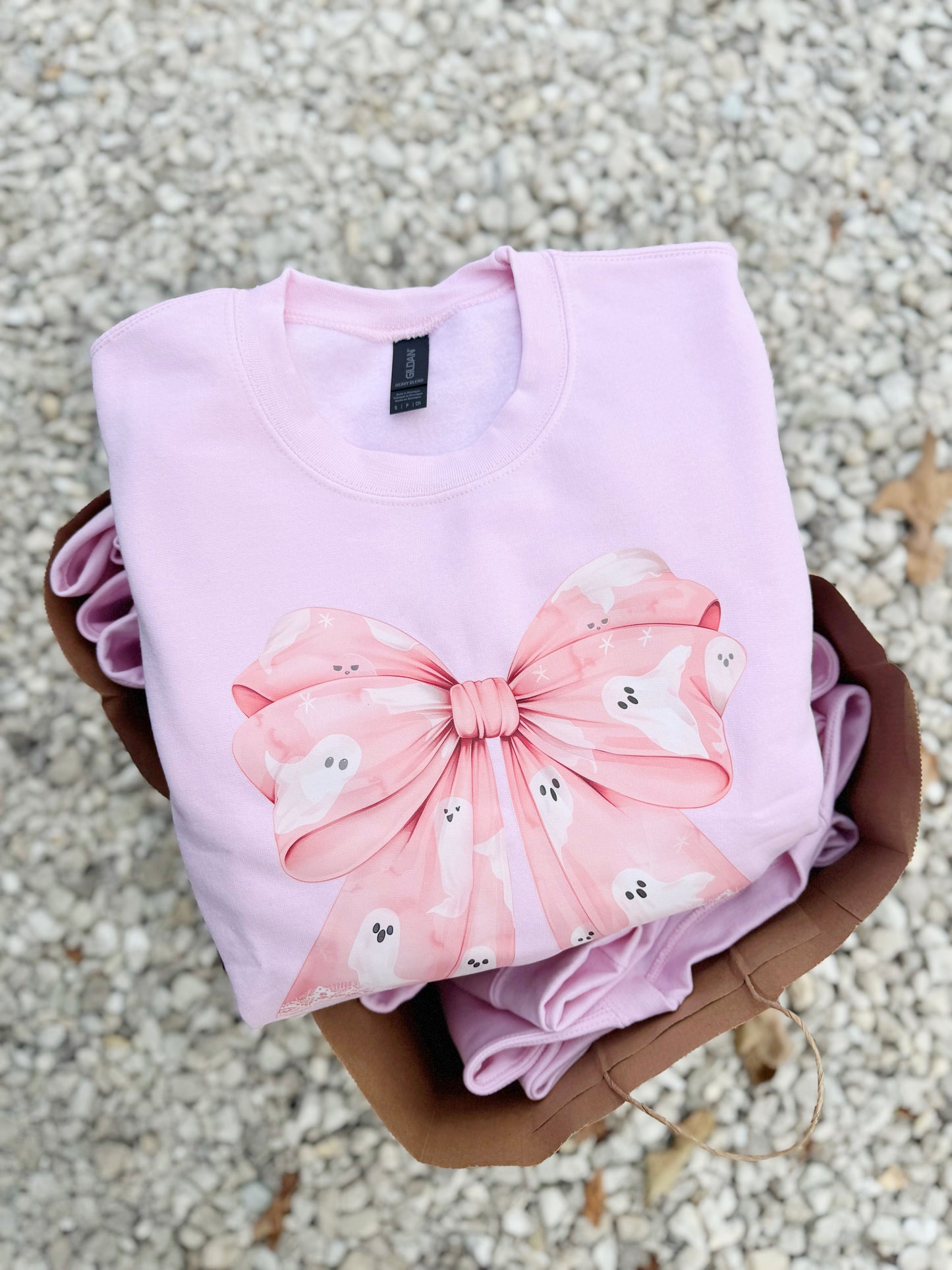 Pink Spooky Bow Crewneck