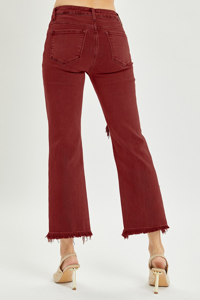Curvy Morrigan's Wine Cropped Jeans