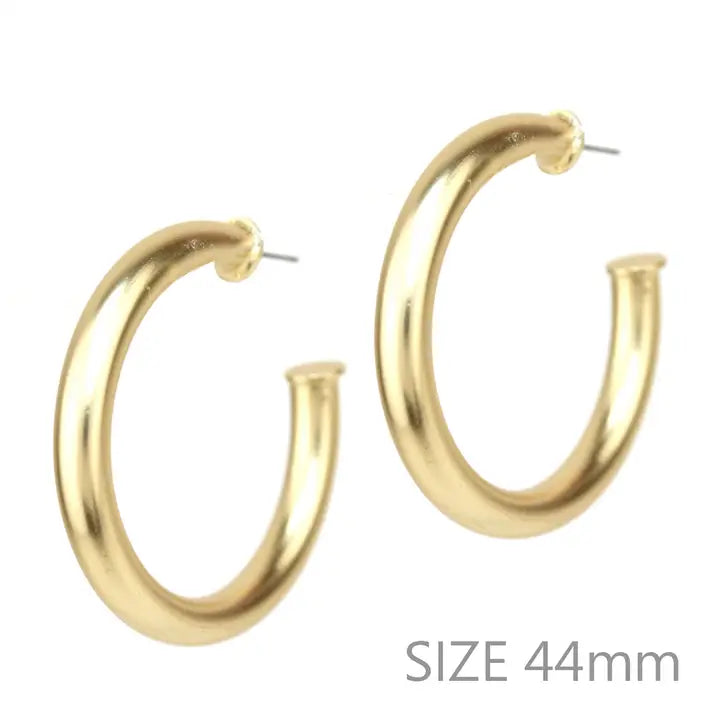 Satin Medium Size Hoop Earrings