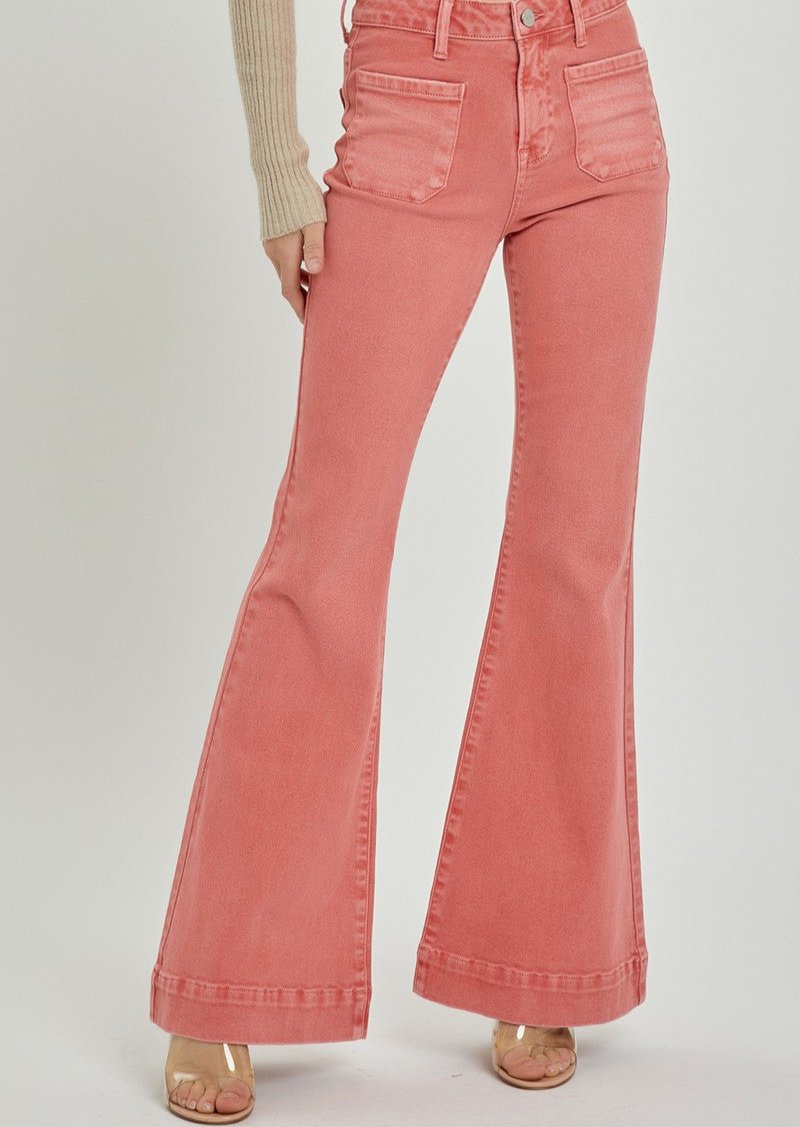 Peach High Rise Bell Bottoms