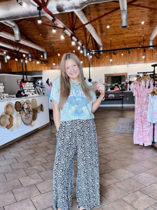 Leopard Pleated Pants