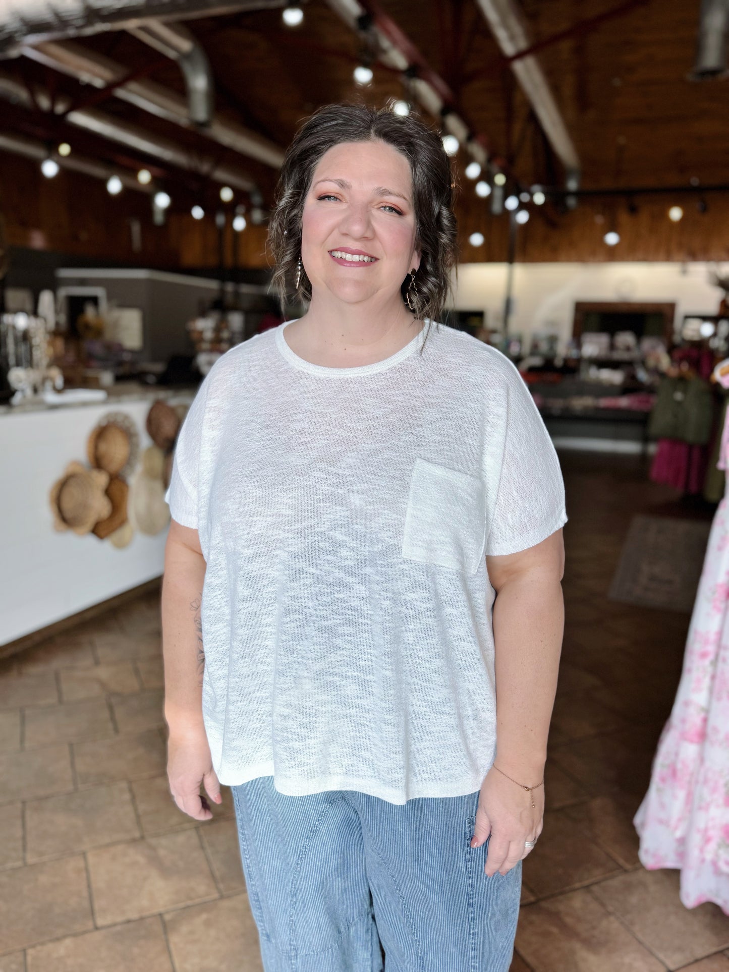 Curvy Basic Drop Shoulder Top