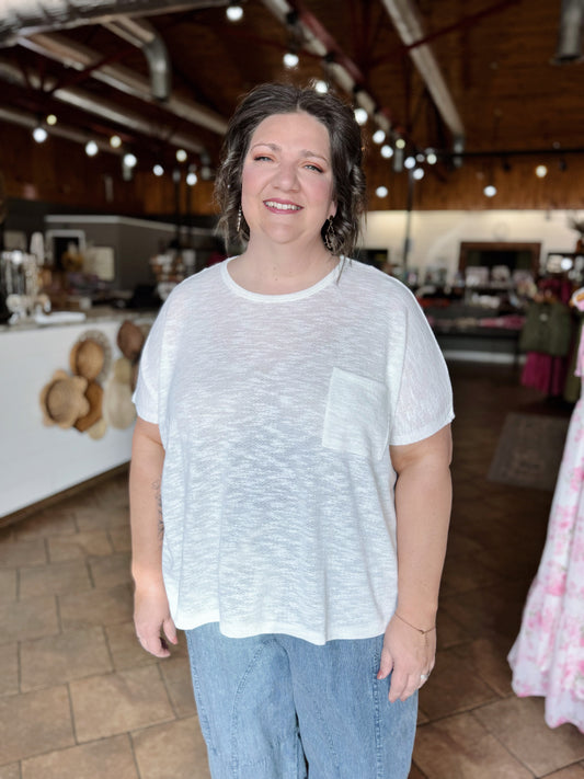 Curvy Basic Drop Shoulder Top