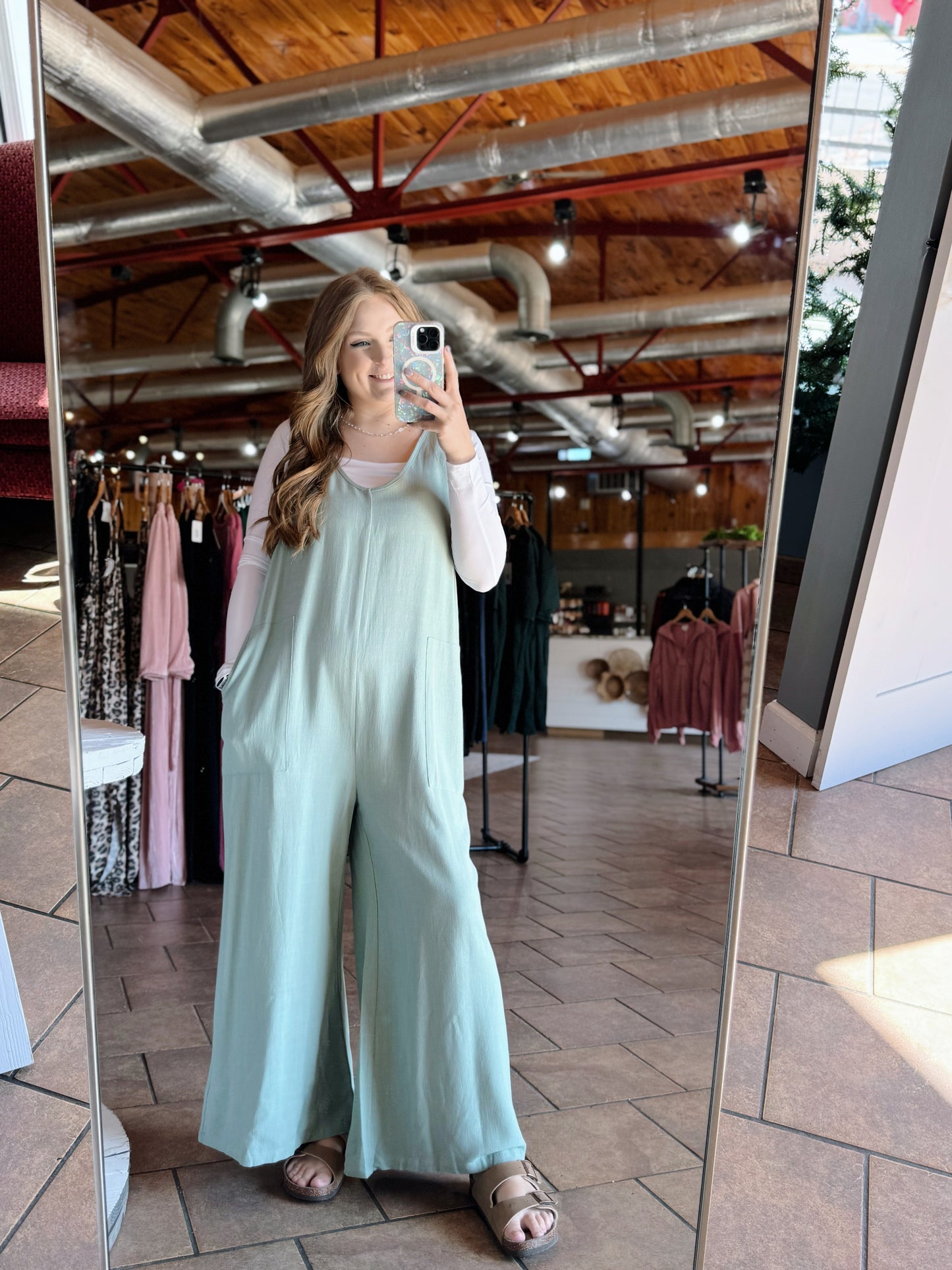 Sage Linen Jumpsuit