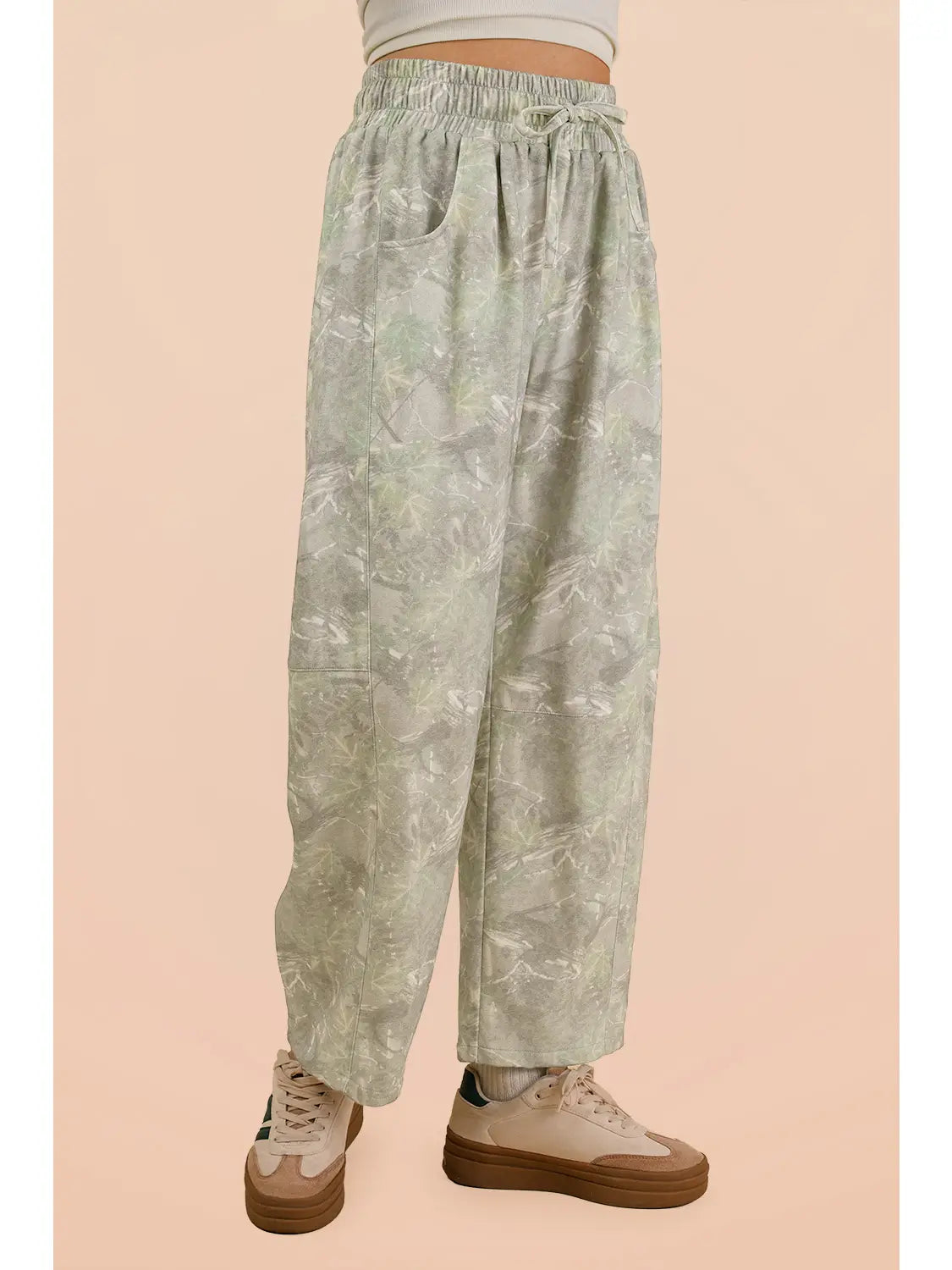 Camo Knit Barrel Pants