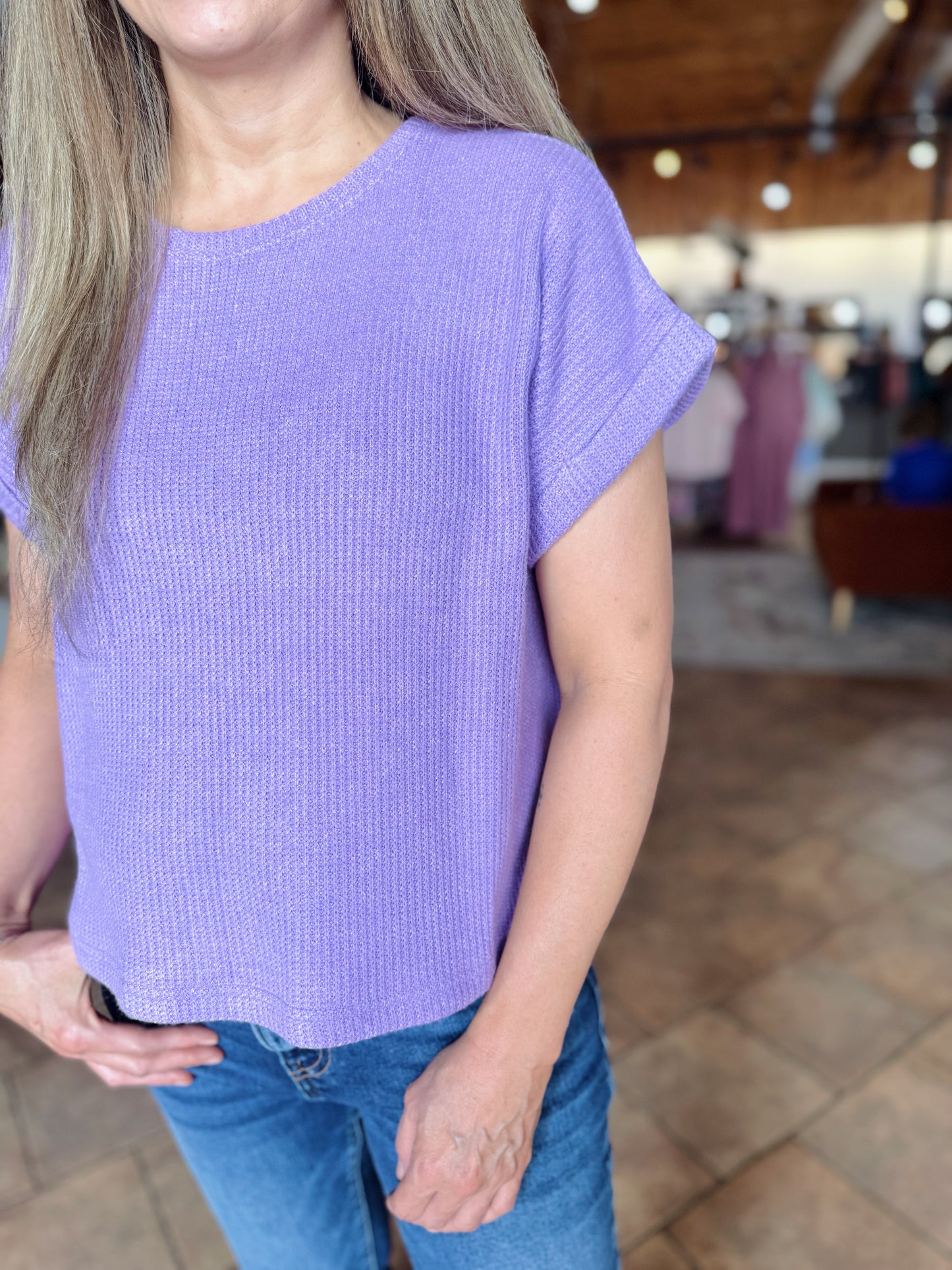 Lavender Crewneck Sweater Top