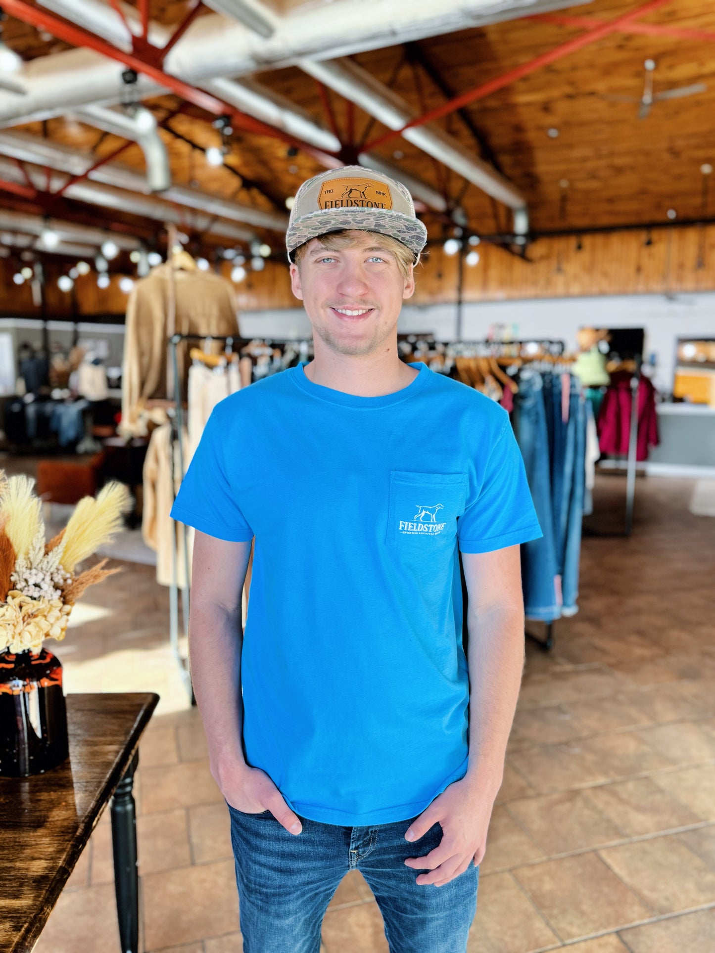 Fieldstone Blue Bass Fisherman Tee