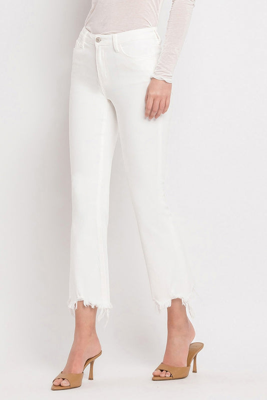 Sally's Off White Cropped Jeans