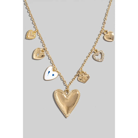 Gold Simple Heart Charm Necklace