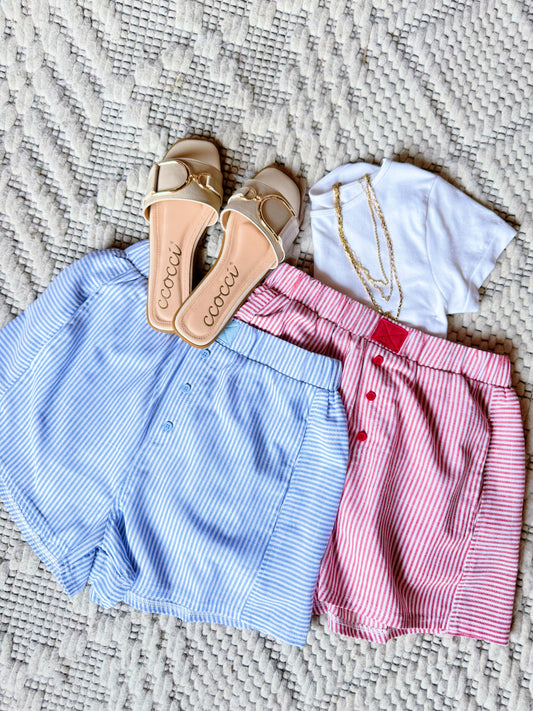 Striped Seersucker Shorts