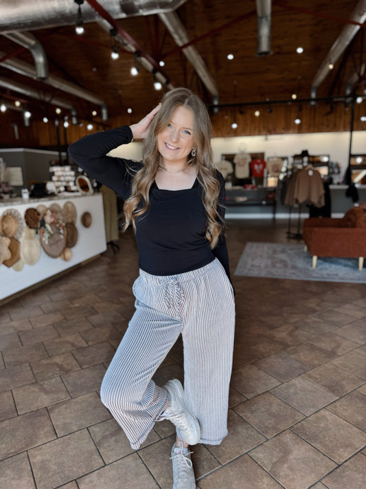 Mocha Urban Ribbed Cropped Pants