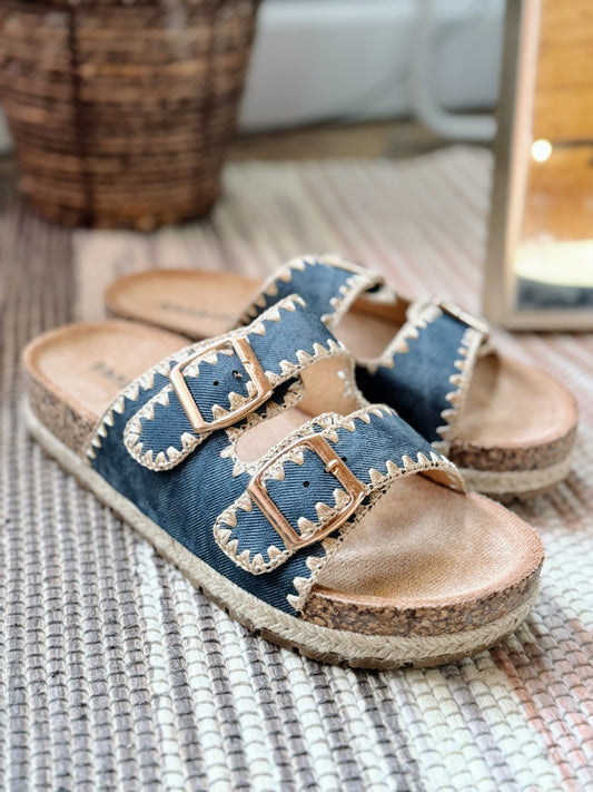 Silo's Stitched Sandal Blue