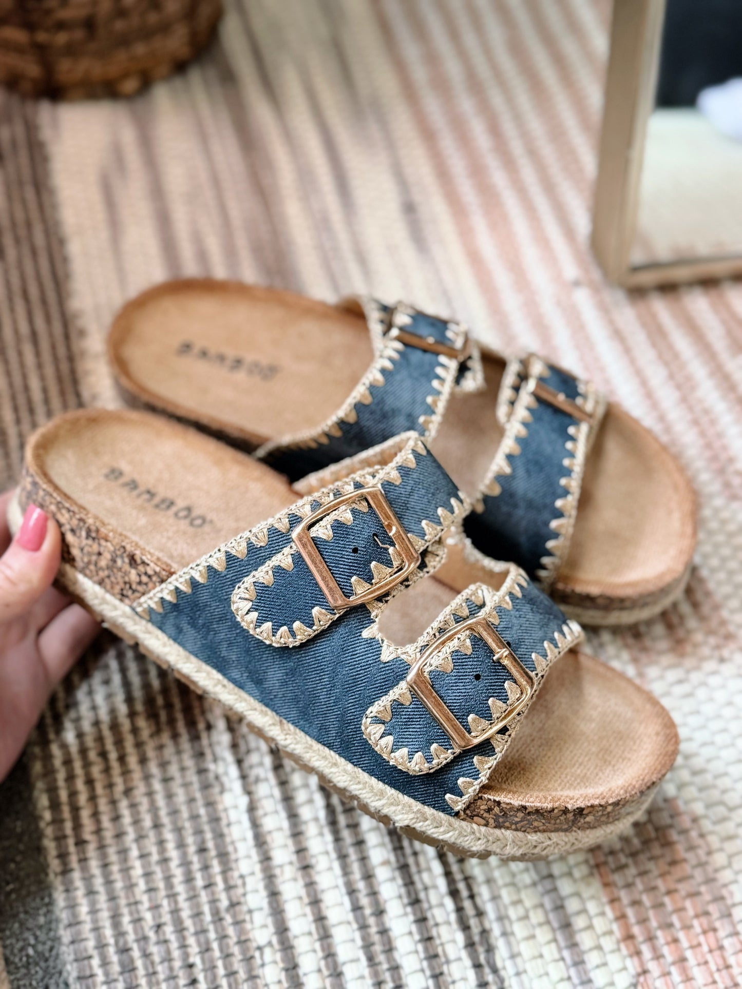 Silo's Stitched Sandal Blue
