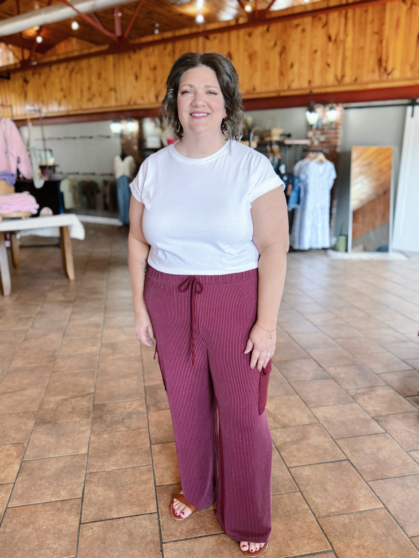 Curvy White Cuffed Sleeve Basic Tee