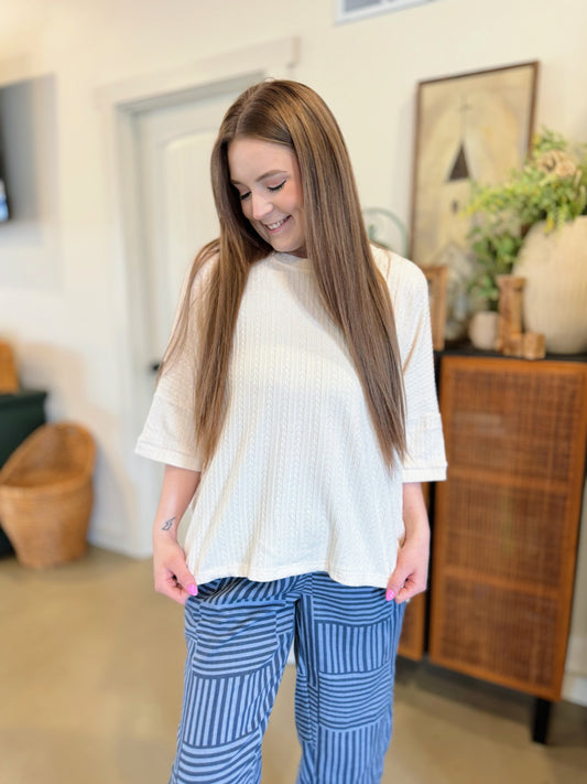 Cream Oversized Boho Top