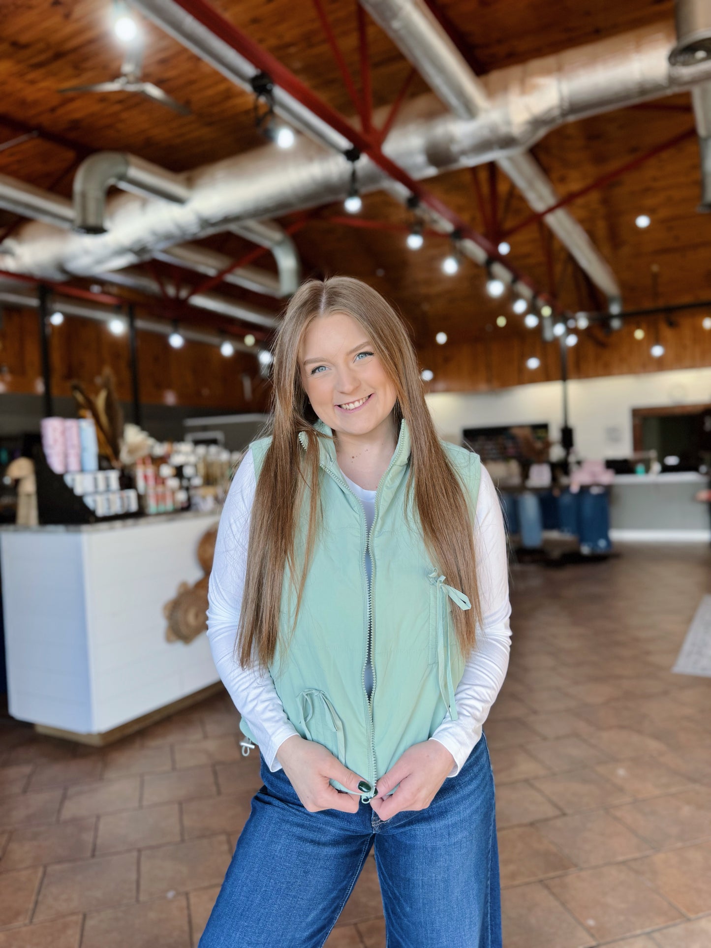 Sage Bow Detail Vest