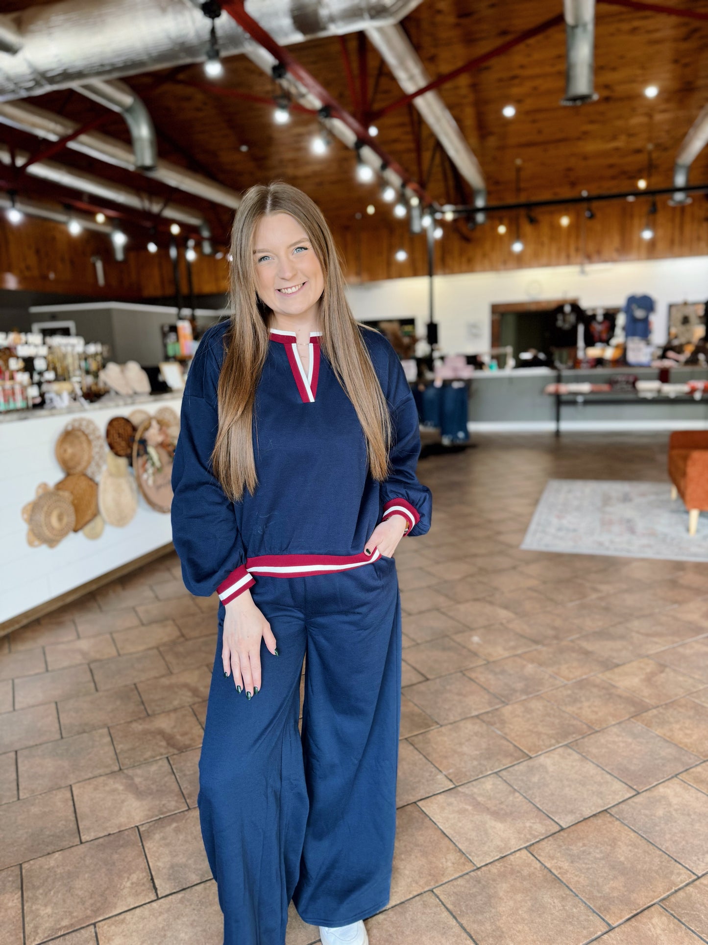 Navy Notched Neck Set