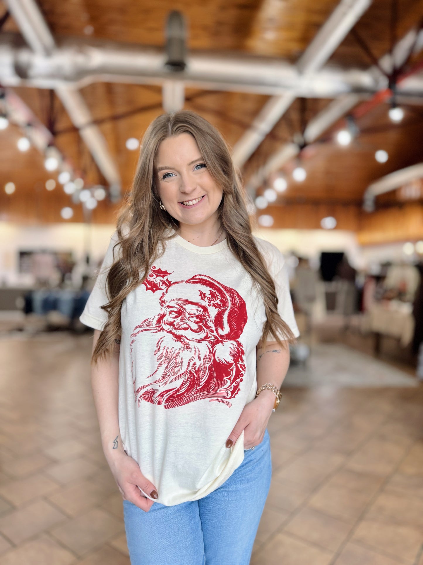 Cream Santa Tee