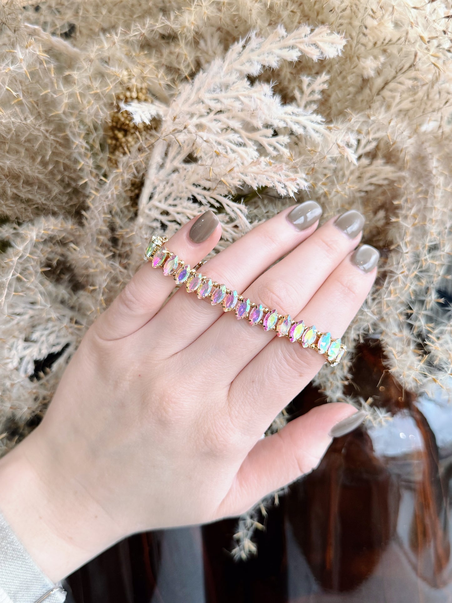 Gold Stretch Opal Stone Bracelet