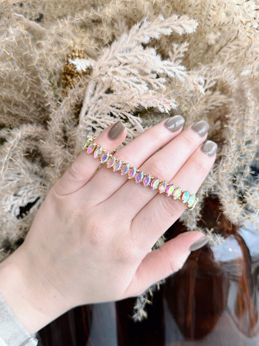 Gold Stretch Opal Stone Bracelet