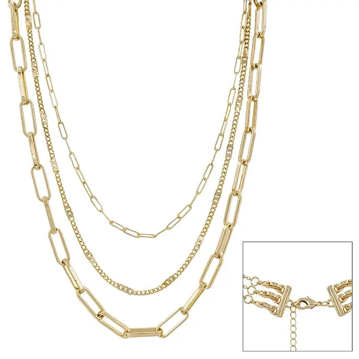 Gold Triple Layered Necklace
