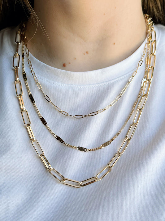 Gold Triple Layered Necklace