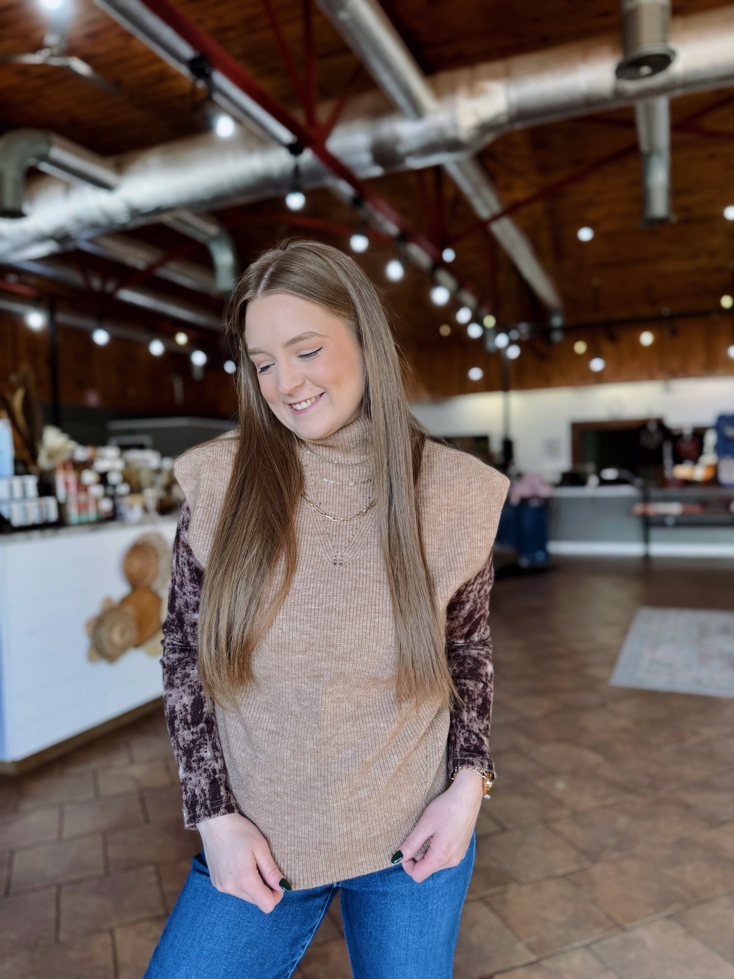 Mocha Knit Sweater Vest