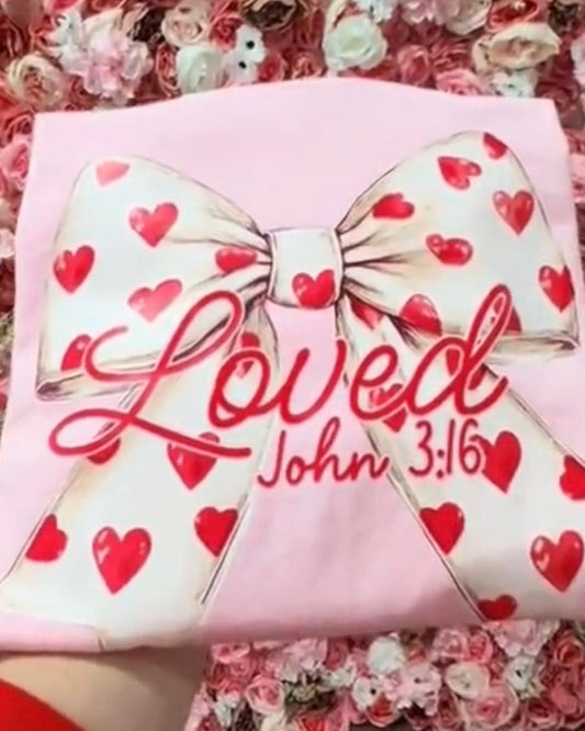 You Are Loved Bow Crewneck