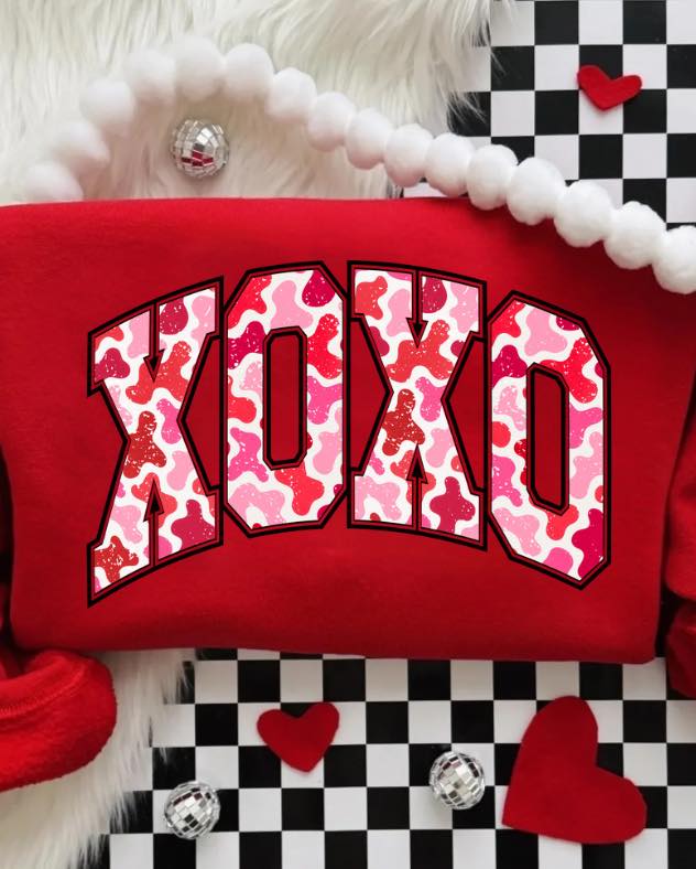 Red Camo XOXO Crewneck