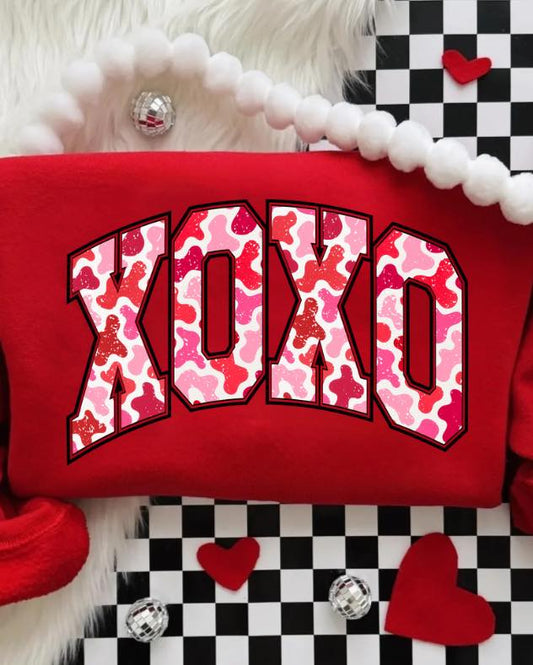 Red Camo XOXO Crewneck