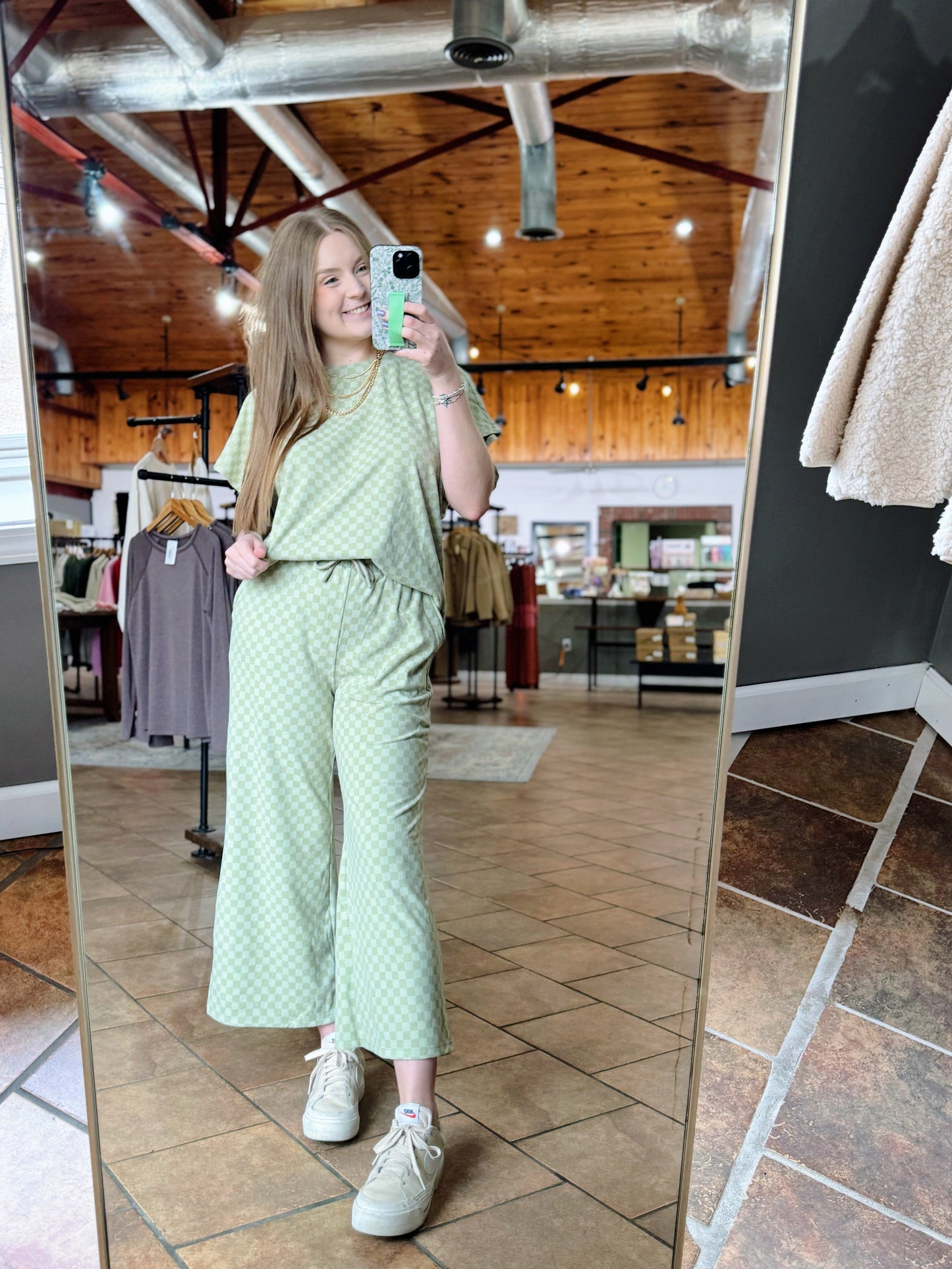 Olive Checkered Pants